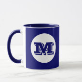 Monogramme Royal bleu personnalisé Mug de café imp (Gauche)