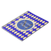 Monogramme Royal Blue et Gold Glam Carnet (Côté gauche)
