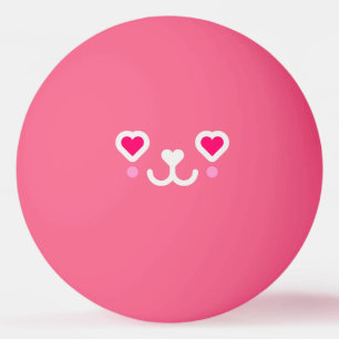 monogramme-roze Kawaii kattegezicht Pingpongballen