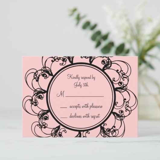 Monogramme RSVP (rose) (Debout devant)