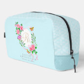 Monogramme ruban rose rose impression bleue Sac co (Coin droit)