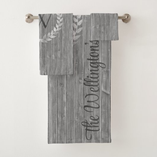 Monogramme Rustic Wood Nom de famille (En situation)
