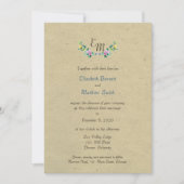 Monogramme rustique bilingue Invitation au mariage (Devant)