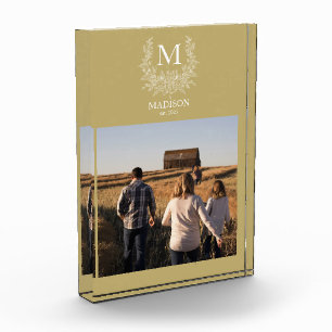 Monogramme rustique - Bloc photo initial personnal