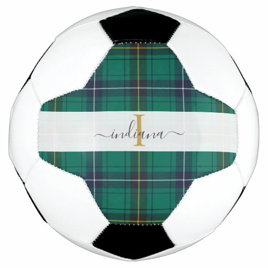 Monogramme Rustique Carreaux Script Nom Tartan (Devant)