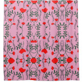 Monogramme Rustique Chic rose floral rideau de dou (Devant)