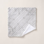 Monogramme rustique Gris Bois marchant Ours Nom de (Gant de toilette)
