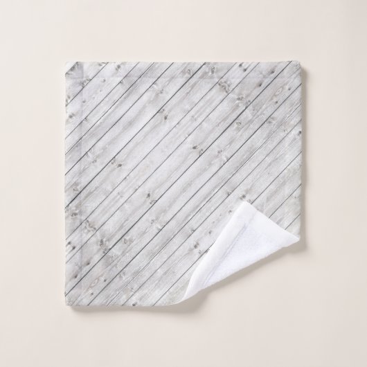 Monogramme rustique Gris Bois marchant Ours Nom de (Gant de toilette)