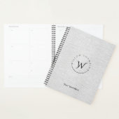 Monogramme Rustique Gris Linge Élégant Script (Devant avec enveloppe)