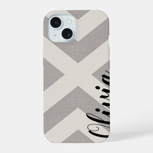 Monogramme rustique gris X Chevron (Verso)