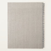 Monogramme Rustique Linge Beige Élégant Script (Dos)