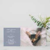 Monogramme rustique Manatee carte photo de vacance (Debout devant)