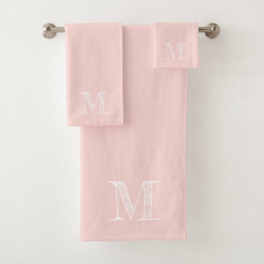 Monogramme Rustique moderne rose pâle initial (En situation)