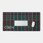 Monogramme rustique rouge vert et noir tatan plaid (Clavier et souris)