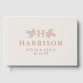 Monogramme rustique simple rose mariage or (Recto)