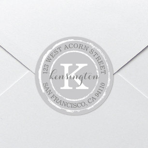 Monogramme rustique vintage   Étiquette de adresse