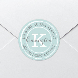 Monogramme rustique vintage Étiquette de adresse