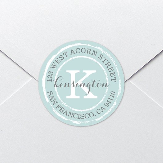 Monogramme rustique vintage | Étiquette de adresse