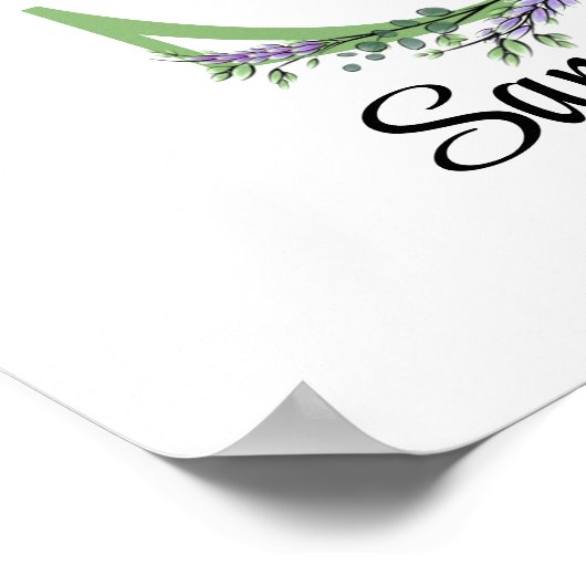 Monogramme S Lavande Eucalyptus affiche de nurseri (Coin)