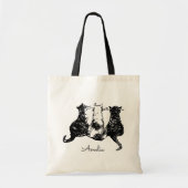 Monogramme Sac fourre-tout de chat noir et blanc (Devant)