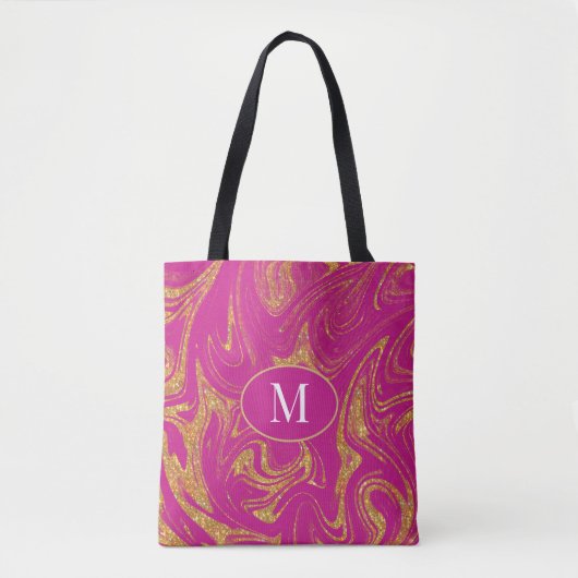 Monogramme Sac fourre-tout or Parties scintillant (Devant)