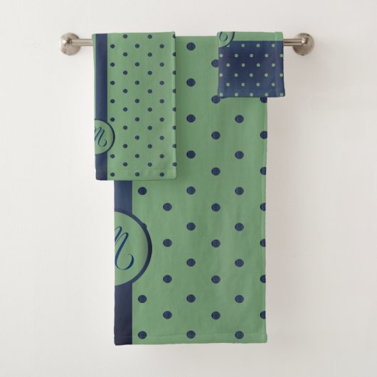 Monogramme Sage Green et Motif de point Polka d'ar (En situation)