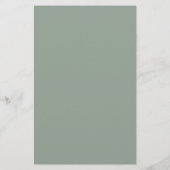 Monogramme Sage Green Script élégant Menu Mariage (Dos)