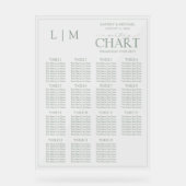 Monogramme Sage Vert Mariage moderne Tableau de si (Recto)