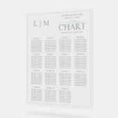 Monogramme Sage Vert Mariage moderne Tableau de si (Angle)