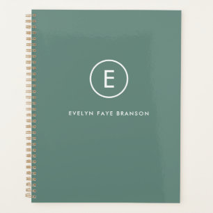 Monogramme Sage Vert minimaliste Simple Moderne Sc