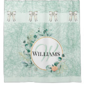 Monogramme Salle de bain Turquoise Douche rideau (Devant)