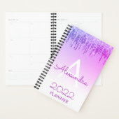 Monogramme scintillant de paillettes violettes 202 (Devant avec enveloppe)