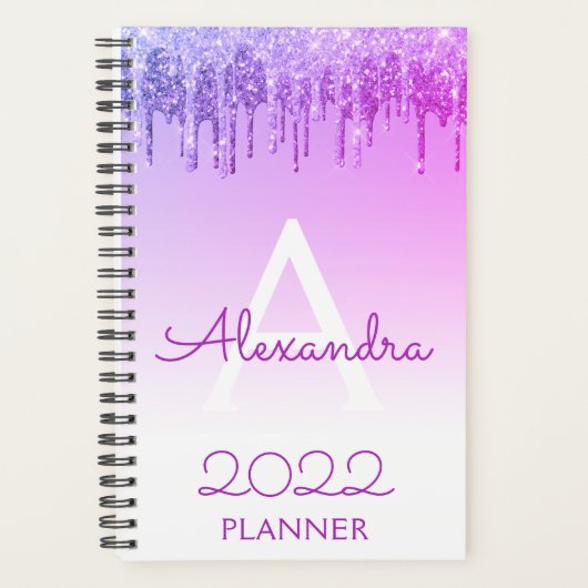 Monogramme scintillant de paillettes violettes 202 (Devant)