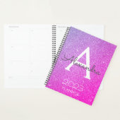 Monogramme scintillant paillettes rose violet 2023 (Devant avec enveloppe)