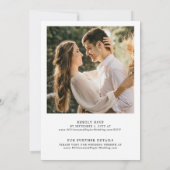 Monogramme Script photo de mariage Invitation avec (Dos)