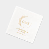 Monogramme Semi-couronne de feuillage d'or (Gauche)