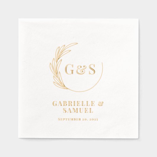 Monogramme Semi-couronne de feuillage d'or (Recto)