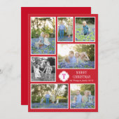 Monogramme Sept Photo Carte de vacances Points Ros (Devant / Derrière)