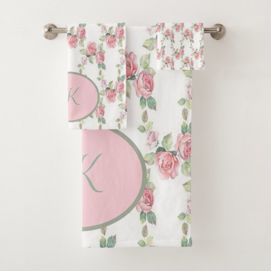 Monogramme Shabby Chic Rose Rose Floral (En situation)