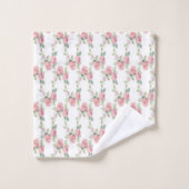 Monogramme Shabby Chic Rose Rose Floral (Gant de toilette)
