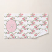 Monogramme Shabby Chic Rose Rose Floral (Serviette à main)