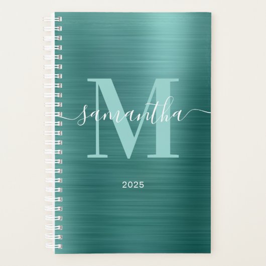 Monogramme Signature Aqua Sarcelle Métallisé (Devant)