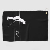 Monogramme Silhouette blanche Serviette de golf de (Horizontal)