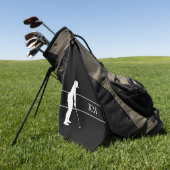 Monogramme Silhouette blanche Serviette de golf de (Vert)