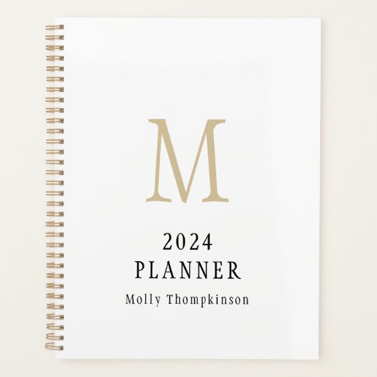 Monogramme simple 2024 Nom initial Planificateur b (Devant)