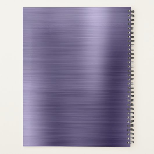 Monogramme simple brossé métallique violet moderne (Dos)