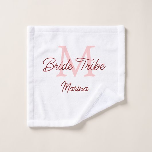 Monogramme simple de la tribu de la mariée rouge m (Gant de toilette)