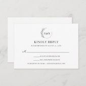 Monogramme simple demi-couronne mini mariage RSVP (Devant / Derrière)