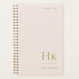 Monogramme Simple Élégant Blush Rose Or Feminine