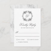 Monogramme simple élégant Mariage classique RSVP (Devant / Derrière)